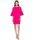 Badgley Mischka Pebble Crepe Bell Sleeve Day To Evening Dress (pink) Women's Dress