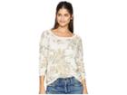 Chaser Vintage Jersey Long Sleeve Lace-up Armhole Dolman (floral) Women's Long Sleeve Pullover