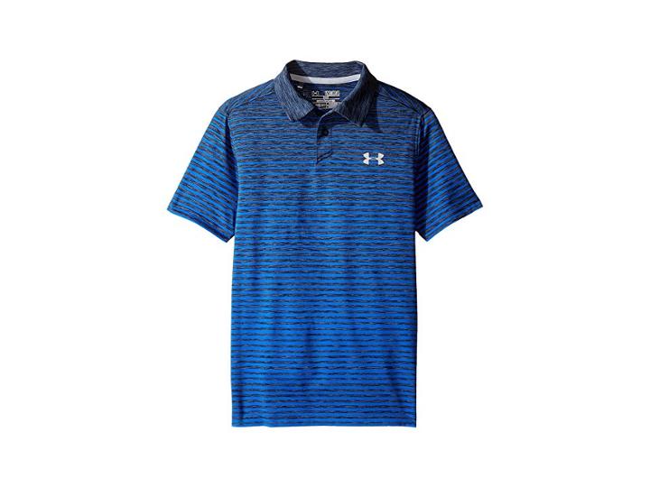 Under Armour Kids Trajectory Stripe Polo (big Kids) (academy/blue Marker) Boy's Clothing