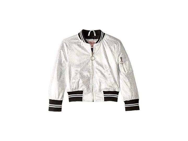 Urban Republic Kids Metallic Faux Leather Moto Jacket (little Kids/big Kids) (silver) Girl's Coat