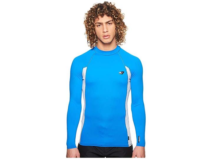 O'neill Premium Long Sleeve Rashguard (ocean/cool Grey/ocean) Men's Swimwear