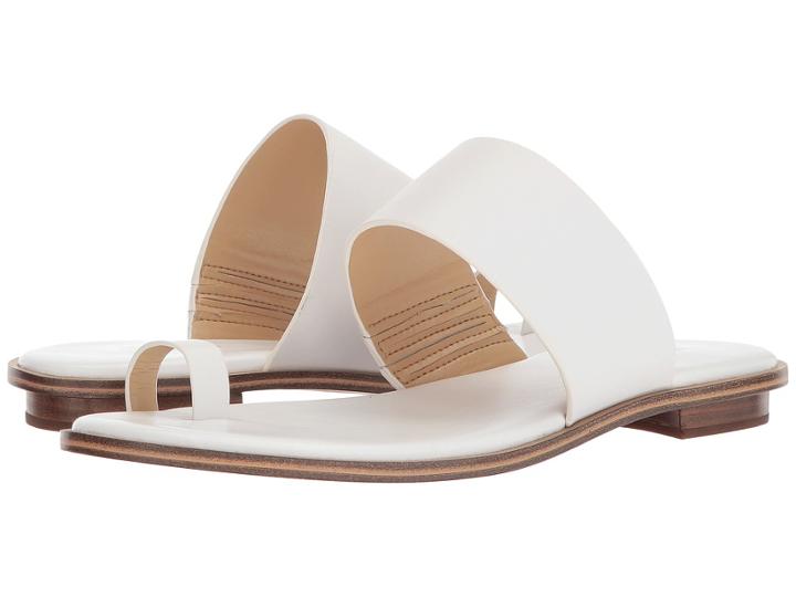 Michael Michael Kors Sonya Flat Sandal (optic White Vachetta) Women's Sandals