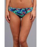 Carve Designs Janie Reversible Bikini Bottom (mint Paradise/indigo) Women's Swimwear