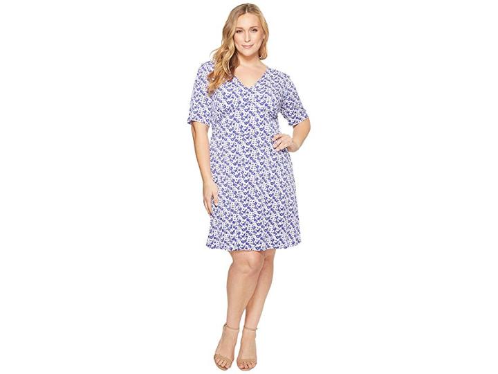 Michael Michael Kors Plus Size Carnations Flare Dress (amethyst/light Quartz Multi) Women's Dress
