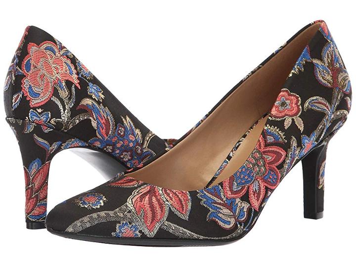 Naturalizer Natalie (black Multi Floral Brocade Fabric) High Heels
