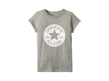 Converse Kids Chuck Taylor Signature Tee (toddler/little Kids) (dark Grey Heather) Girl's T Shirt