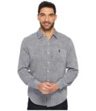 U.s. Polo Assn. Slim Fit Solid Long Sleeve Sport Shirt (classic Navy) Men's Clothing