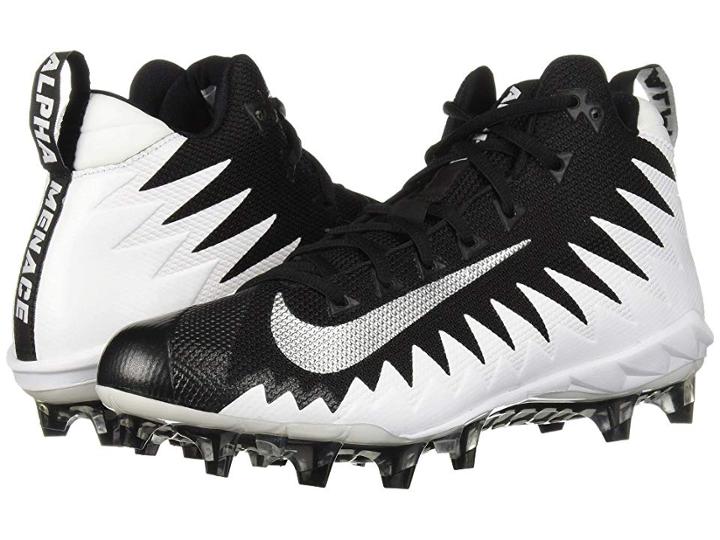 Nike Alpha Menace Pro Mid (white/metallic Silver/black) Men's Cleated Shoes