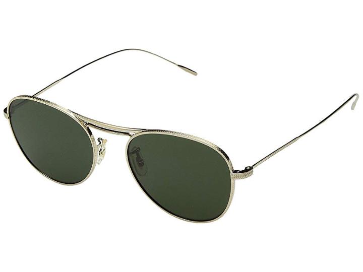 Oliver Peoples Cade (brushed Gold/green) Fashion Sunglasses