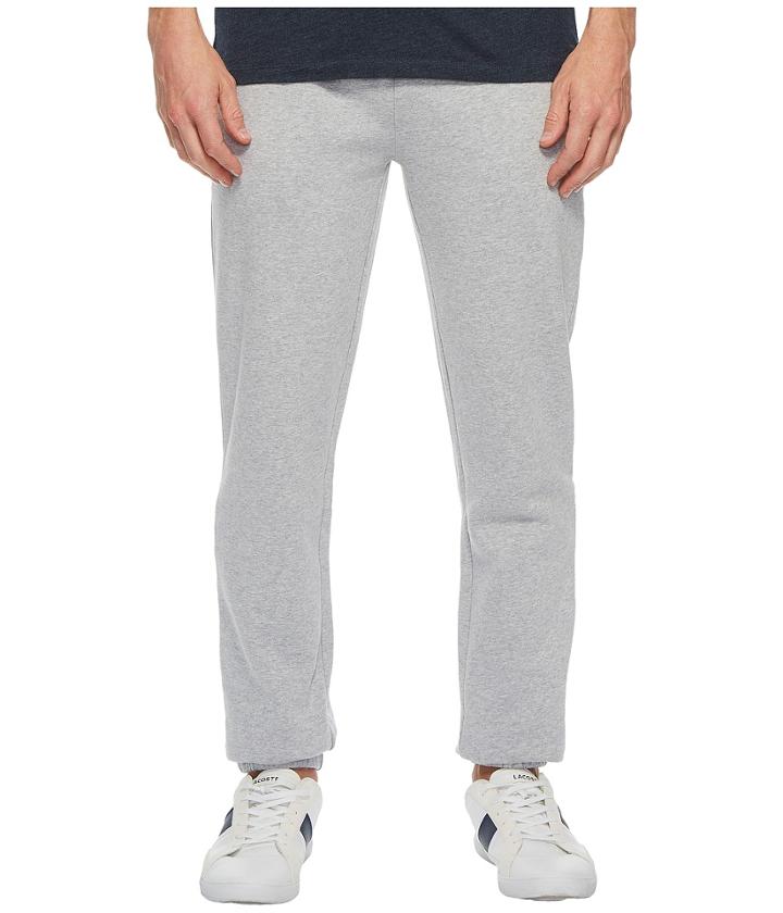Lacoste Sport Fleece Tennis Pants (silver Chine) Men's Casual Pants