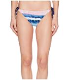 Splendid Tie-dye Stripe Reversible Tie Side Bikini Bottom (blue) Women's Swimwear