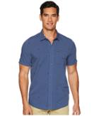 Volcom Bleeker Short Sleeve Woven Top (deep Blue) Men's Clothing