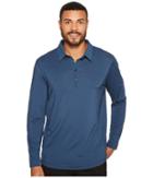 Adidas Golf Climacool(r) Upf Long Sleeve Polo (mineral Blue) Men's Clothing