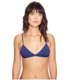 Mara Hoffman Solid Triangle Bikini Top (indigo) Women's Swimwear