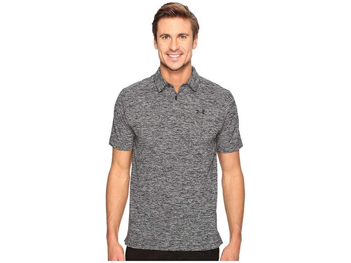 Under Armour Golf Threadborne Tour Polo (black/black) Men's Clothing