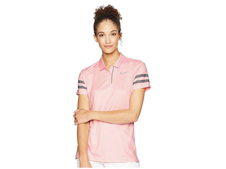 Nike Golf Dry Polo Short Sleeve Print (storm Pink/gunsmoke/gunsmoke/flint Silver) Women's Clothing