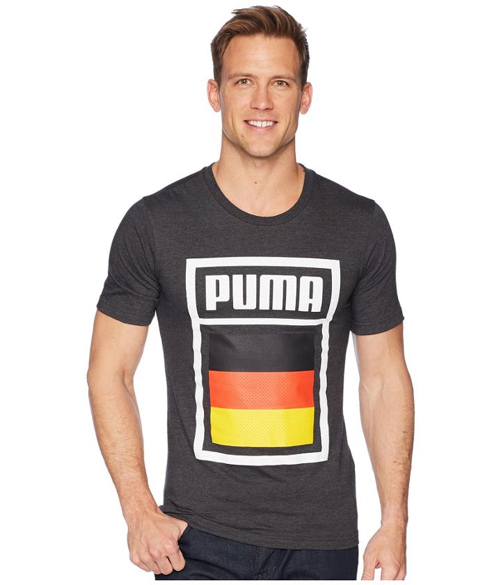 Puma Forever Football Country Tee (dark Gray Heather/germany) Men's T Shirt