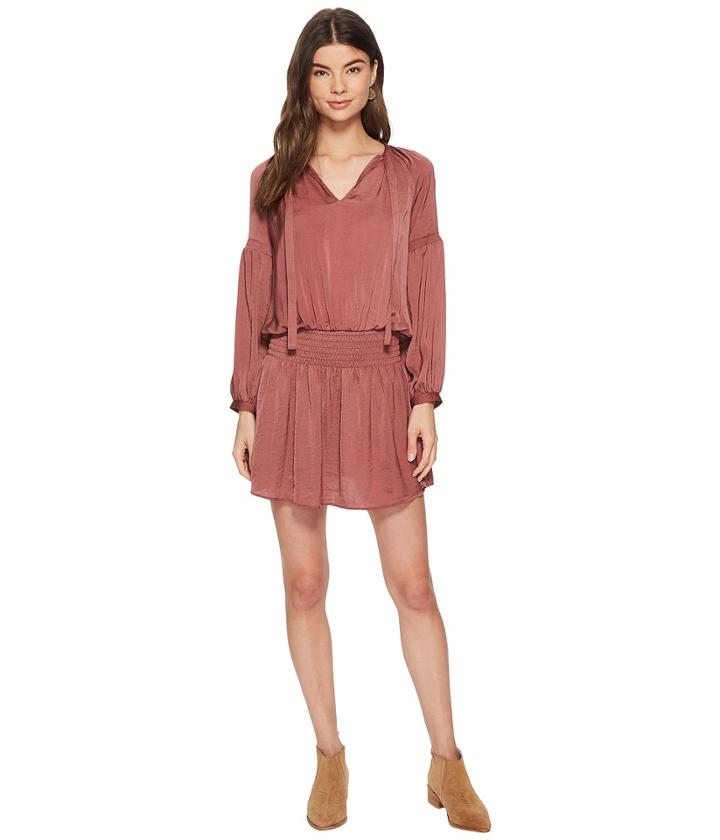 Lucky Brand Drop Waist Printed Dress (rose) Women's Dress