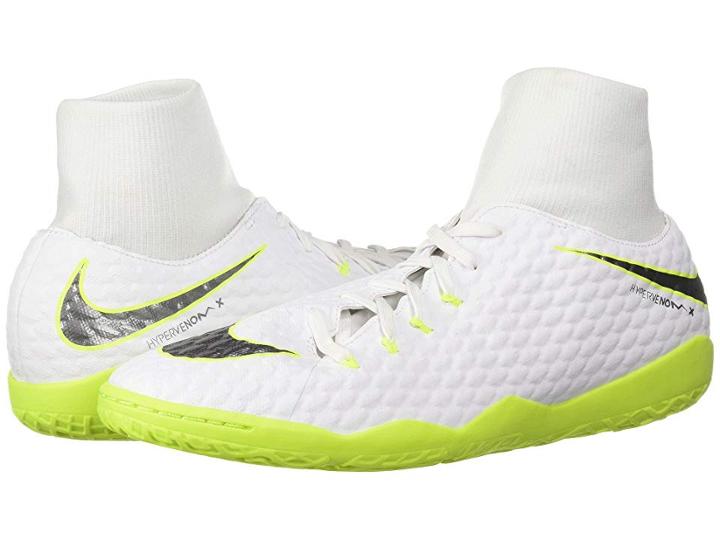 Nike Hypervenom Phantomx 3 Academy Dynamic Fit Ic (white/metallic Cool Grey/volt/metallic Cool Grey) Men's Soccer Shoes
