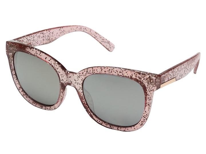 Guess Gf0299 (crystal Blush Glitter/brown Mirror Lens) Fashion Sunglasses