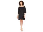 Allen Allen Ruffle Edge Linen Dress (black) Women's Dress