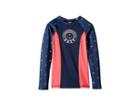 Roxy Kids Tropi Roxy Long Sleeve Mix/color Block Rashguard (big Kids) (dress Blues/watercolor Anchor) Girl's Swimwear