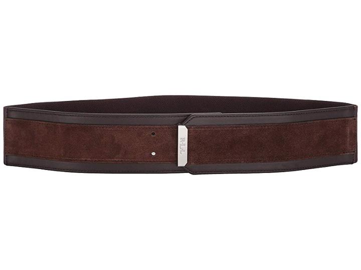 Lauren Ralph Lauren Suede/stretch Allington Belt (dark Brown) Women's Belts