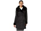 Lauren Ralph Lauren Asymmetrical Faux Shearling Coat (black) Women's Coat