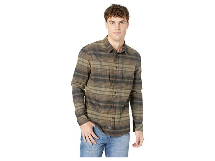 Quiksilver Waterman Thermo Hyper Flannel Ii Long Sleeve Shirt (turkish Coffee) Men's Clothing