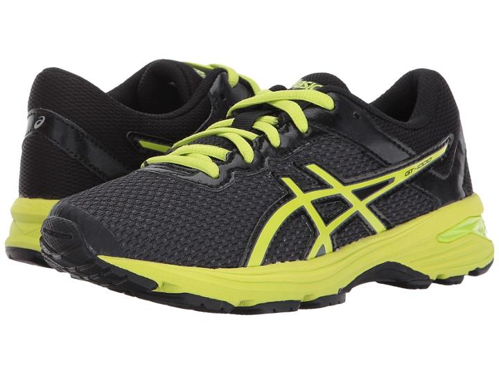 Asics Kids Gt-1000 6 Gs (little Kid/big Kid) (black/energy Green/silver) Boys Shoes