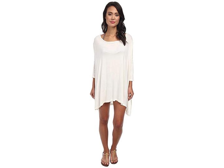 Body Glove Brynn 3/4 Sleeve Tunic Cover-up (ivory) Women's Dress