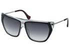 Balenciaga Ba0105 (blue On Crystal/red Havana Temple Tips/light Ruthenium/gradient) Fashion Sunglasses