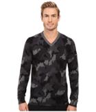 Nike Golf Range Camo V-neck Sweater (dark Grey Heather/dark Grey) Men's Sweater