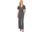 Tahari By Asl Flutter Sleeve Jumpsuit (charcoal Grey/black) Women's Jumpsuit & Rompers One Piece