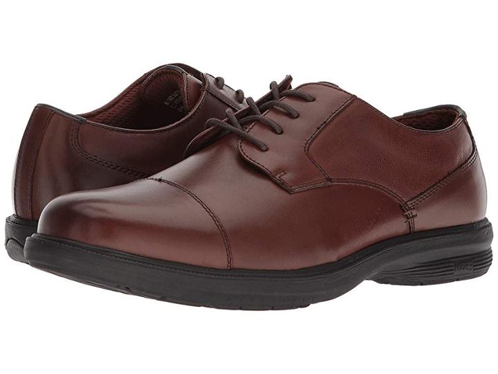 Nunn Bush Melvin Street Cap Toe Oxford With Kore Slip Resistant Walking Comfort Technology (brown) Men's Lace Up Wing Tip Shoes