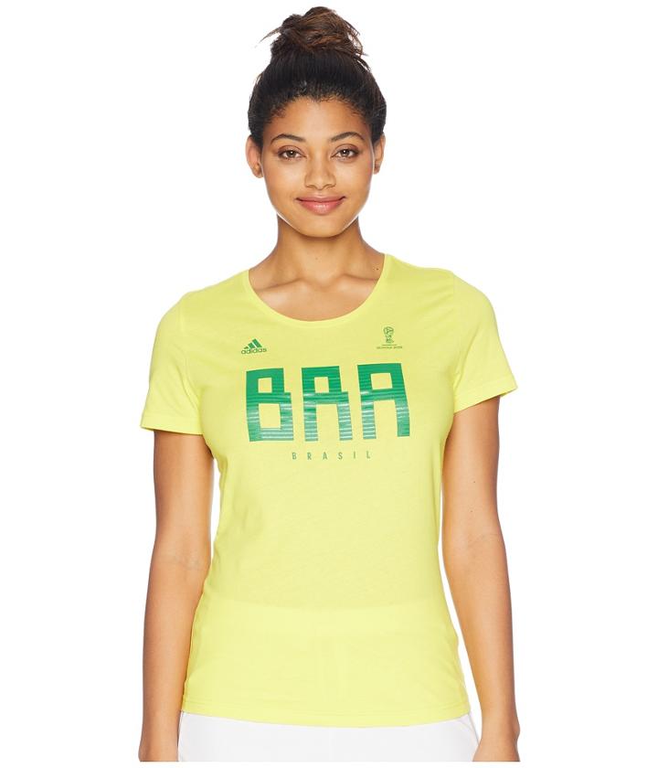 Adidas Brazil Tee (bright Yellow) Women's T Shirt