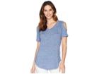 Mod-o-doc Linen Jersey Cold Shoulder Raglan Tee (navy) Women's T Shirt