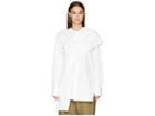 Y's By Yohji Yamamoto Z-shoulder Woven Drape Blouse (white) Women's Blouse
