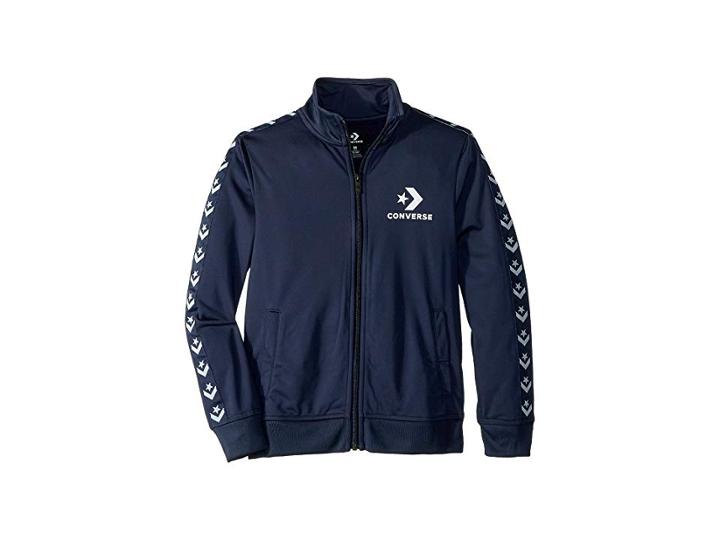 Converse Kids Tricot Track Jacket (big Kids) (obsidian) Boy's Coat