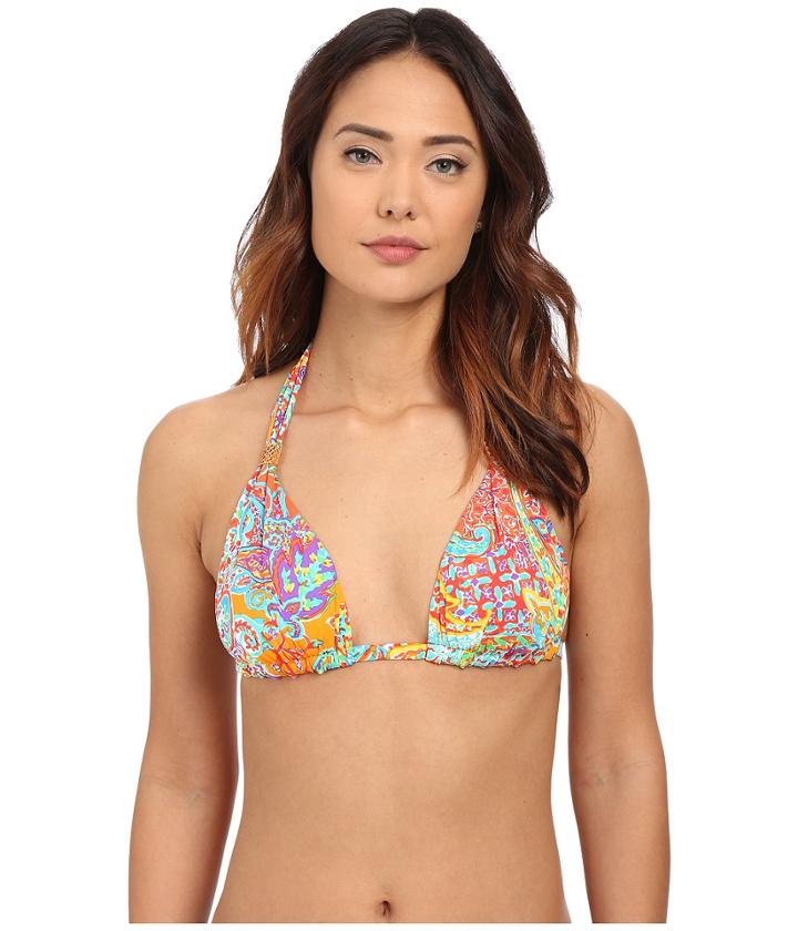 Lauren Ralph Lauren Maharaja Paisley Molded Cup Slider (coral) Women's Swimwear