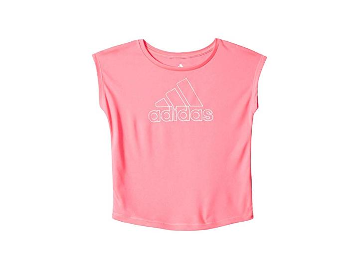 Adidas Kids Graphic Tee (toddler/little Kids) (bright Pink) Girl's T Shirt