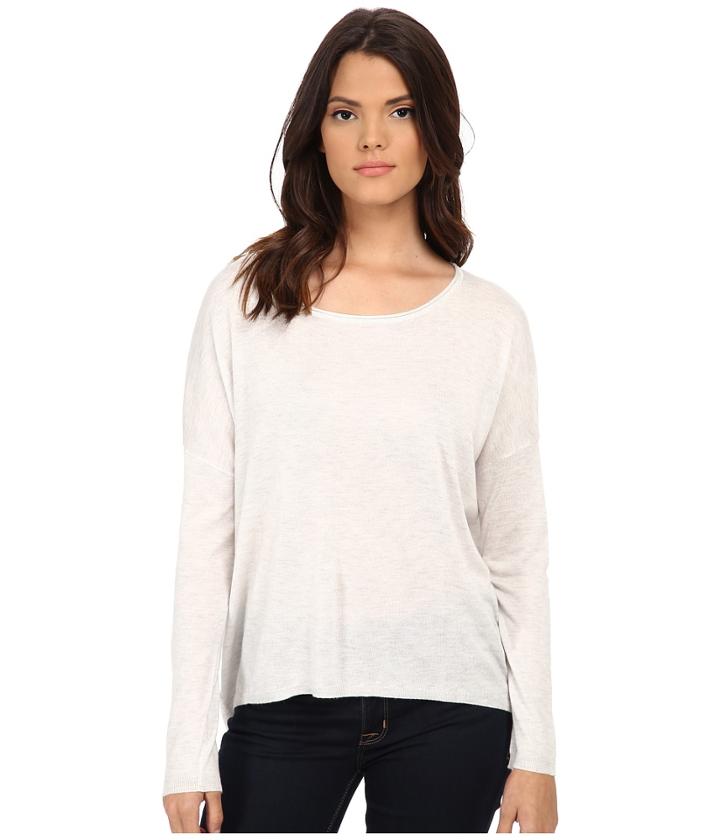 Splendid Cashmere Blend Circle Sweater (heather White) Women's Sweater