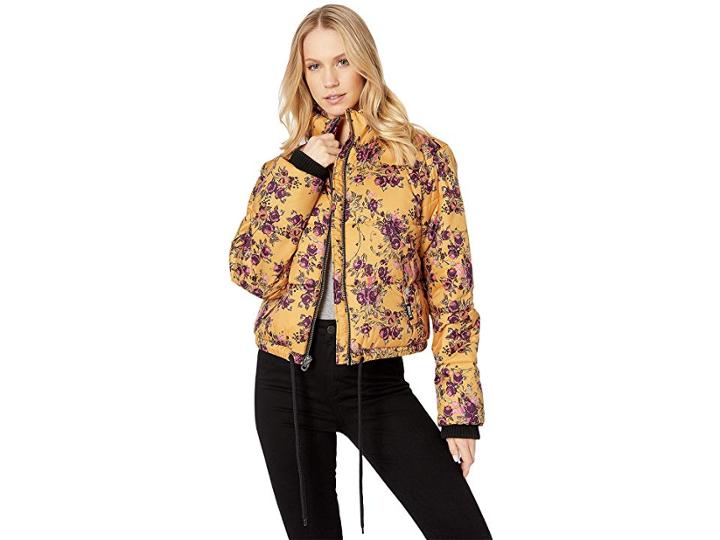 Juicy Couture Etched Floral Printed Puffer (etched Floral/soft) Women's Clothing
