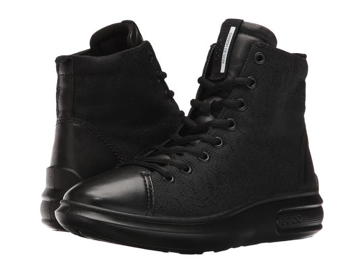 Ecco Soft 3 High Top (black/black) Women's Lace-up Boots