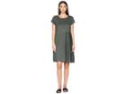 Eileen Fisher Organic Linen Jersey Stripe Dress (nori) Women's Dress