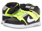 Nike Sb Kids Mogan Mid 2 Jr (little Kid/big Kid) (black/white/volt/wolf Grey) Boys Shoes