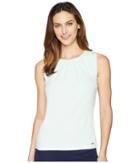 Calvin Klein Solid Pleat Neck Cami (mint) Women's Clothing