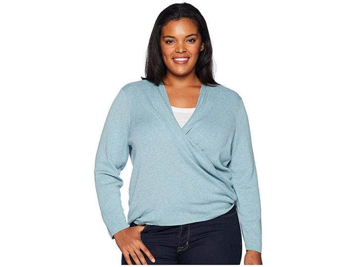 Nic+zoe Plus Size Four-way Cardy Heavyweight (seafoam) Women's Sweater