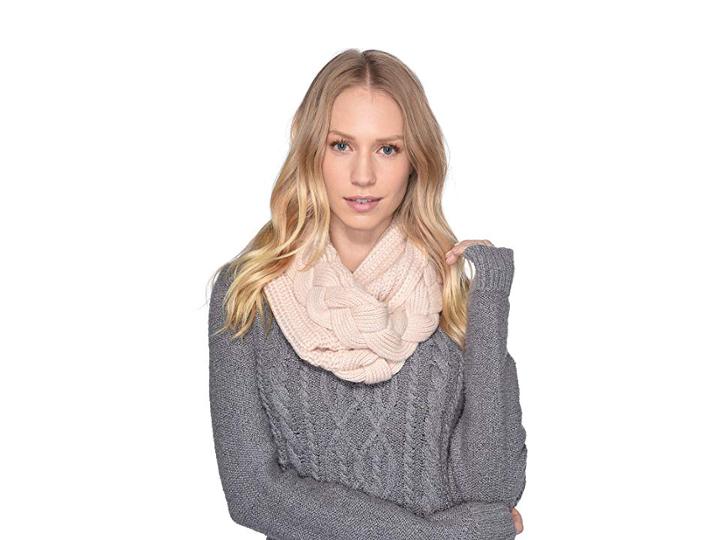 Ugg Braided Knit Snood (beige) Scarves