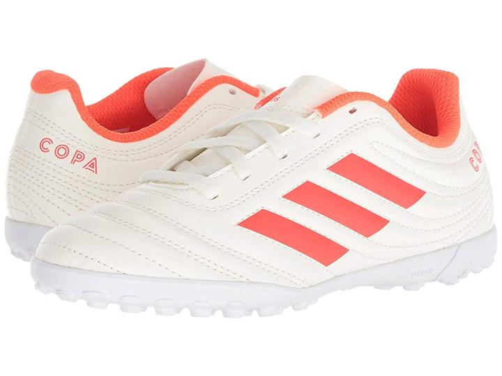 Adidas Kids Copa 19.4 Tf Soccer (little Kid/big Kid) (off-white/solar Red/white) Kids Shoes